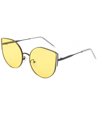 Rimless Vintage Sunglasses Irregular Fashion Polarized Sunglasses Semi-Rimless Frame - Yellow - CD190NCNZCO $17.56