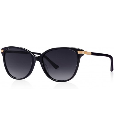 Oversized Cat Eye Sunglasses for Women Polarized UV Protection Eyewear with Durable Flexible Acetate Frame - CX194GNLCA7 $40.78