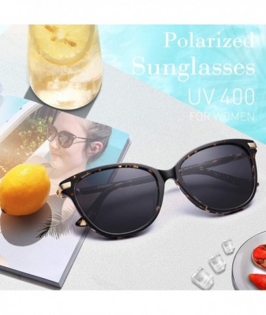 Oversized Cat Eye Sunglasses for Women Polarized UV Protection Eyewear with Durable Flexible Acetate Frame - CX194GNLCA7 $16.31