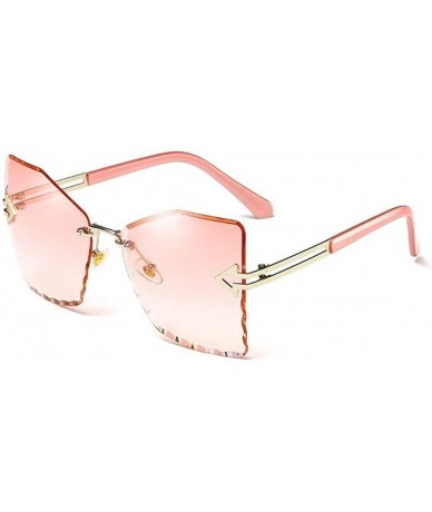 Rimless Retro Big Cat Eye Sunglasses Women Gradient Women Rimless Sun Glasses Female Brand 2020 Mirror UV400 - CX198EA29W6 $1...