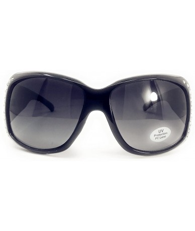 Oval Women's Sunglasses With Bling Rhinestone UV 400 PC Lens in Multi Concho - Large Metal Cross Black - CI18WRDA8YE $27.37