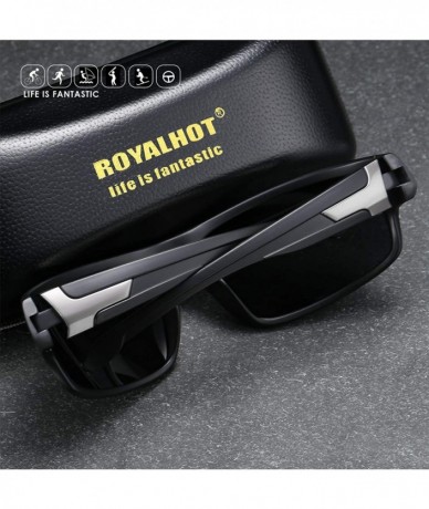 Sport Polarized Sport Sunglasses for Men Women Cycling Driving Fishing Running Baseball - Black Grey - CE193XKDYIT $13.62