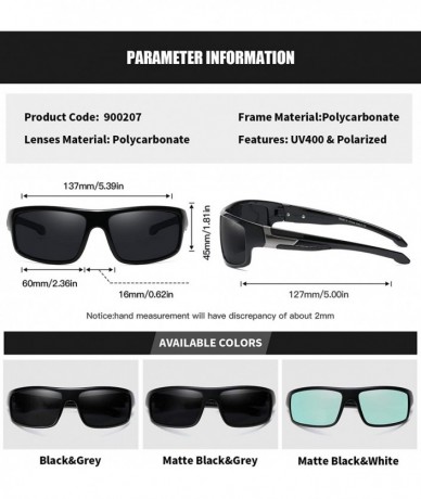 Sport Polarized Sport Sunglasses for Men Women Cycling Driving Fishing Running Baseball - Black Grey - CE193XKDYIT $13.62