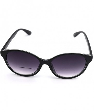 Aviator Vintage Women CatEye Round Reading Sun Readers Oversized (Z3 Shiny Black/Bifocal- 1.00) - CI18EIYRY0T $31.24