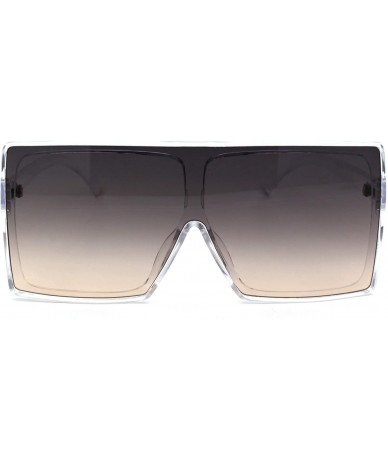 Oversized Funky Squared Oversize Rectangular Flat Top Mob Sunglasses - Clear Smoke - CT18AH8LZ02 $14.84