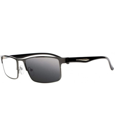 Rectangular Mens Vintage Nerd Geek Transition Photochromic Bifocal Reading Glasses UV400 Sunglasses - Black - CB18I8OZWAG $23.58