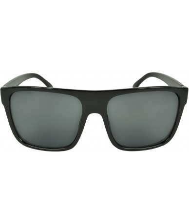 Shield Vintage Retro Eyewear Bluffwood Shield Fashion Sunglasses - Black - CL11I0I47BT $7.79