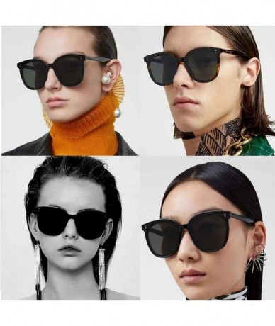 Cat Eye Oversized Square Sunglasses for Women Vintage Glasses with Flat Lens Fashion Shades - CF1960CUNAH $13.00
