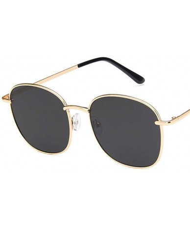 Aviator 2019 Vintage Large Frame Women Sunglasses Lady Luxury Retro Metal BlackBlue - Goldgray - C118XAINK40 $8.49