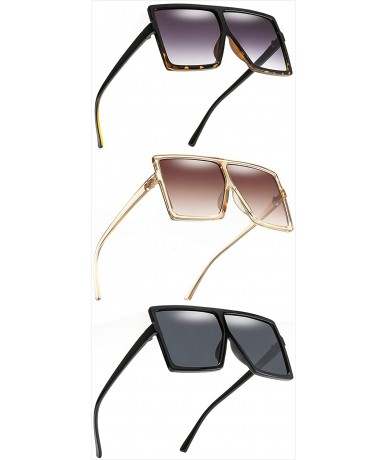 Square Oversized Square Sunglasses for Women Men Flat Top Shades Sunglasses - CK18I5KSHWY $20.41