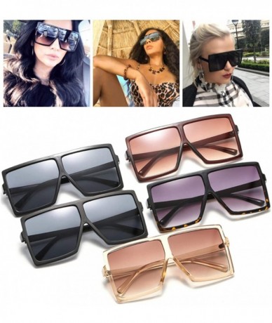 Square Oversized Square Sunglasses for Women Men Flat Top Shades Sunglasses - CK18I5KSHWY $20.41