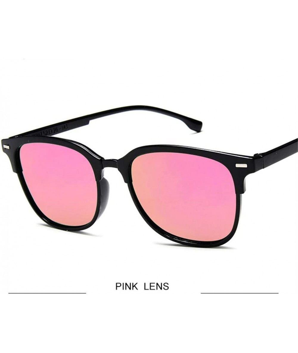 Oversized Vintage Square Sunglasses Women Man Silver Sun Glasses - Pink - CE194O0SC6S $46.72