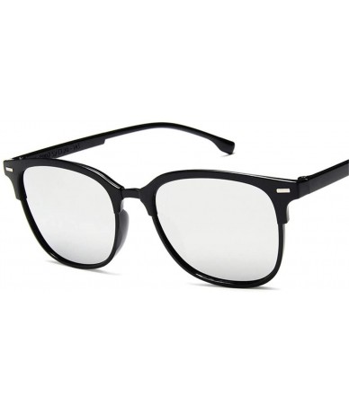 Oversized Vintage Square Sunglasses Women Man Silver Sun Glasses - Pink - CE194O0SC6S $46.72