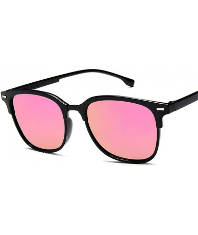 Oversized Vintage Square Sunglasses Women Man Silver Sun Glasses - Pink - CE194O0SC6S $46.72