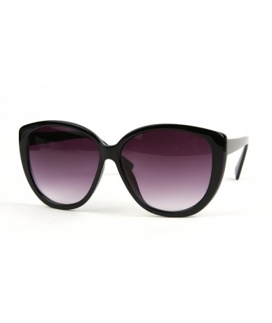 Oversized Vintage Oversize Cat Eye Sunglasses P2145 - Black/Gradientsmoke Lens - C711O58UAK9 $11.22