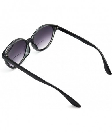 Aviator Vintage Women CatEye Round Reading Sun Readers Oversized (Z3 Shiny Black/Bifocal- 1.00) - CI18EIYRY0T $31.24