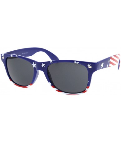 Aviator American Flag Sunglasses Classic USA Large Adult Size UV400 - Captain Blue - CF11YY2HFZ5 $9.00