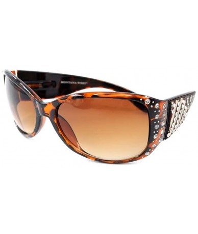 Square Women Sunglasses UV 400 Western Floral Concho Bling Bling Collection Ladies Sunglasses - Leopard-patriotic - CJ19CDTQC...