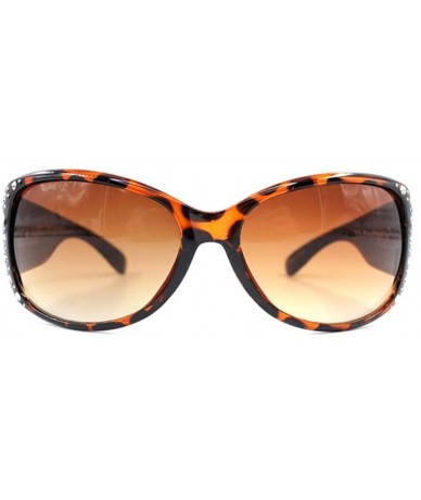 Square Women Sunglasses UV 400 Western Floral Concho Bling Bling Collection Ladies Sunglasses - Leopard-patriotic - CJ19CDTQC...