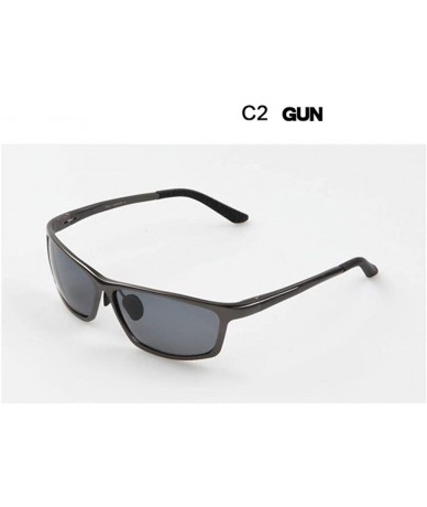 Aviator Aluminum Magnesium Men's Polarized Sunglasses Male Y1068 C1 Box - Y1068 C2 Box - CN18XE0ORW8 $25.43