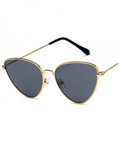 Square Fashion Women Cat Eye Sunglasses Brand Designer Retro Metal Coating Mirror Sun Glasses Goggle UV400 Eyewear - CW197Y7M...