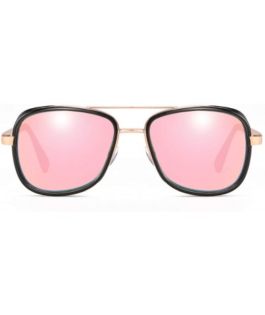 Round 2019 Steampunk 3 Sunglasses Men Mirrored Designer Brand Women Glasses Vintage Red Lens Sun UV400 - Blue - C5197A3GG7H $...