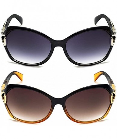 Oversized Wraparound Sunglasses with Gradient UV400 Lenses for Women - Perfect for Driving & Outdoors - CO1900EMMKR $61.35