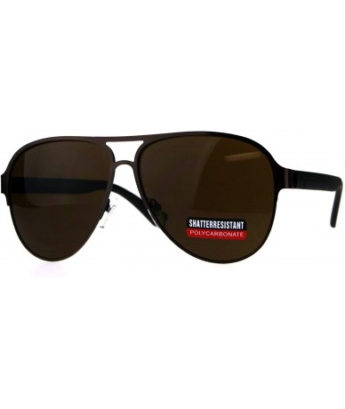 Sport Mens Racer Pilots Metal Rim Sport Mob Classic Sunglasses - Copper Brown - CG18D96IQ4W $10.44