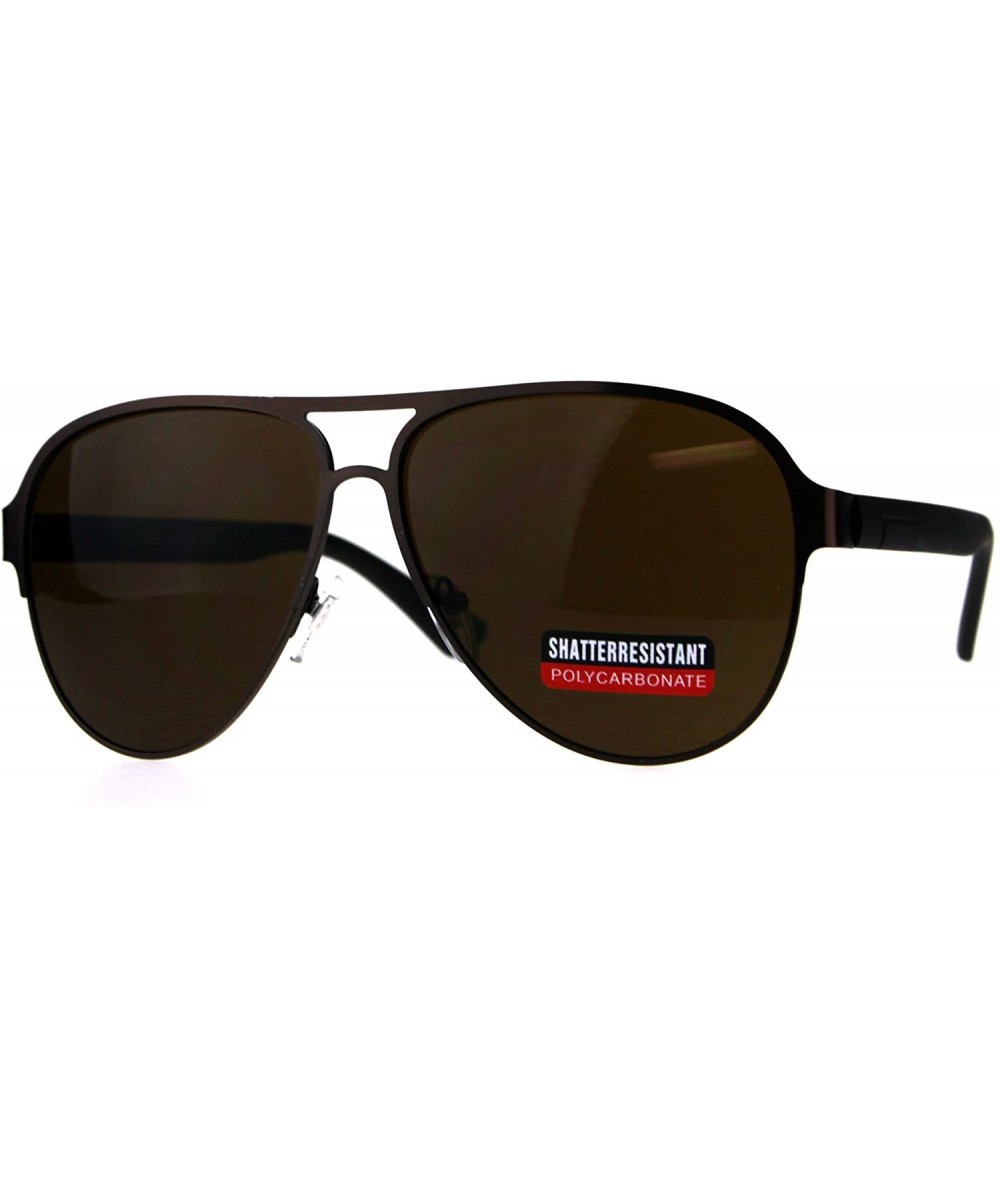 Sport Mens Racer Pilots Metal Rim Sport Mob Classic Sunglasses - Copper Brown - CG18D96IQ4W $10.44