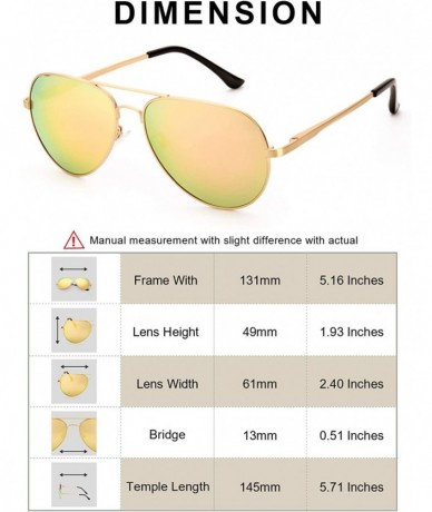 Oversized Aviator Sunglasses for Women Polarized Mirrored - Large Metal Frame - UV 400 Protection - Light Gold Mirror Lens - ...