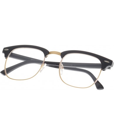 Square Soho Retro Square Fashion Sunglasses - Black-gold - C611OJZAZQH $9.92