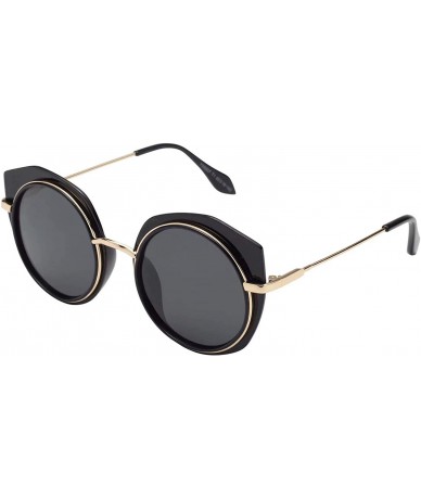 Round Fashion Polygon Frame Round Lenses Polarized UV400 Protection Circle Black Sunglasses for Men and Women 5907 - C618SGGK...
