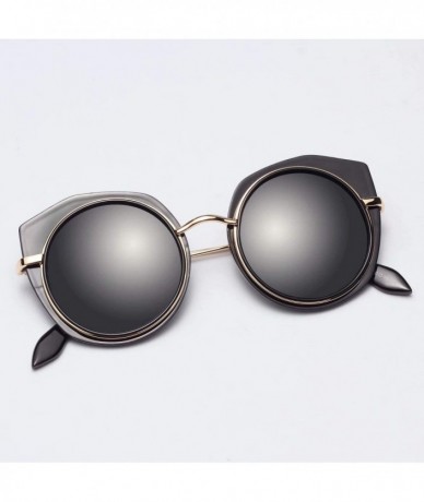 Round Fashion Polygon Frame Round Lenses Polarized UV400 Protection Circle Black Sunglasses for Men and Women 5907 - C618SGGK...