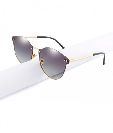 Rimless Rimless Cat eye Sunglasses for Women Metal Frame ZH99053 - Gold/Grey - CM197Q0SUOI $18.06