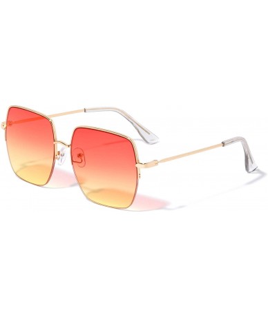Semi-rimless Atlanta Square Semi Rimless Fashion Sunglasses - Orange - C5196A29IHZ $17.65