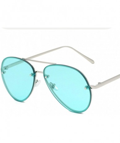 Oval Retro Classic Sunglasses for Women Metal PC UV400 Sunglasses - Green - CT18SAT4KDO $33.04