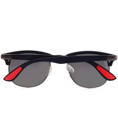 Rimless 2019 New Fashion Semi Rimless Polarized Sunglasses Men Women Brand Black Red - Brown Brown - CN185DYU4L5 $11.79