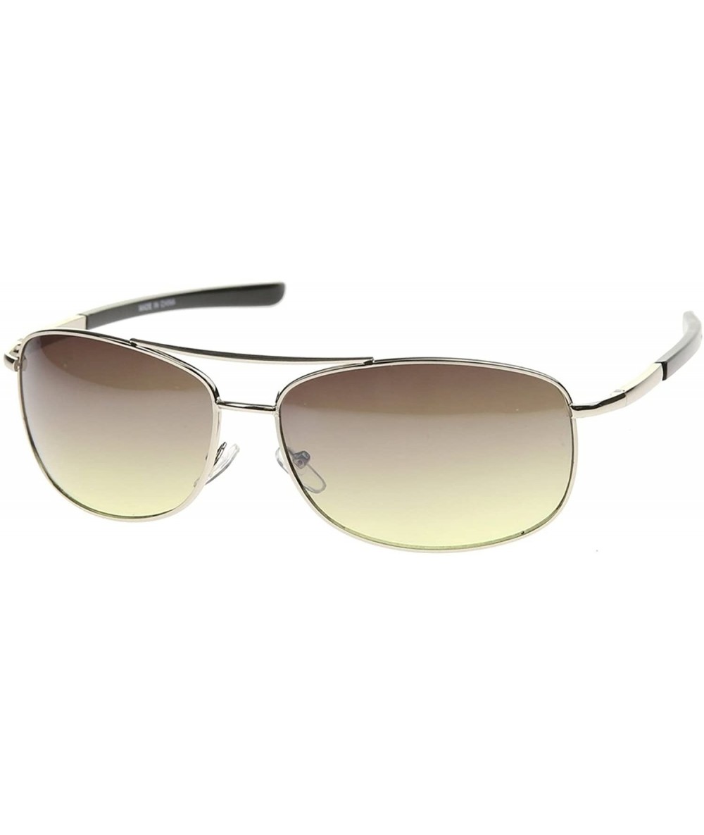 Aviator Retro Classic Fashion Oval Aviator Sunglasses Model NG1333 - Silver - CI184NWMQUY $9.12