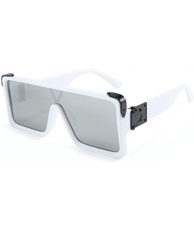 Square New Square Metal Frame Sunglasses Retro Vintage Mirrored UV400 Sun glasses for Men/Women 2120 - White - CM18A9UXON8 $2...