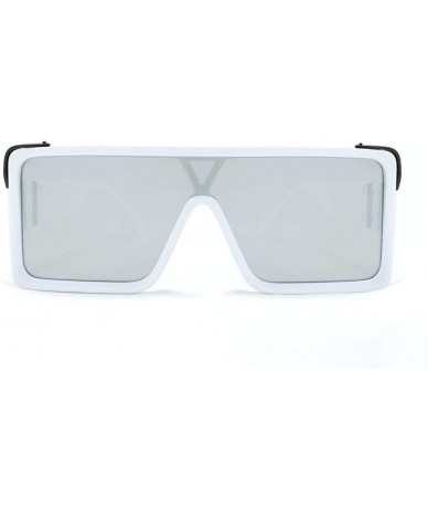 Square New Square Metal Frame Sunglasses Retro Vintage Mirrored UV400 Sun glasses for Men/Women 2120 - White - CM18A9UXON8 $9.43