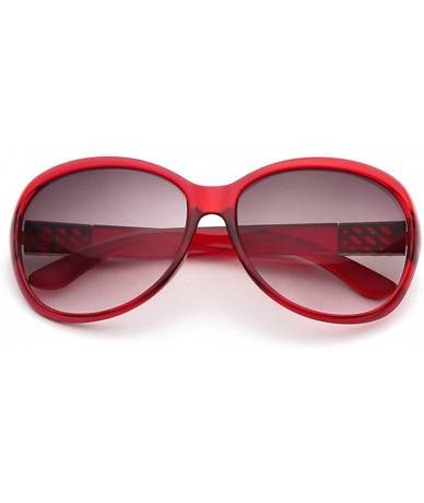 Oval Retro Lattice Sunglasses for Women plastic Resin UV 400 Protection Sunglasses - Red - CW18SZUGAOZ $17.40
