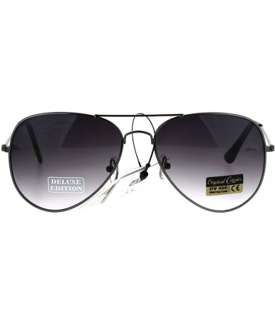 Aviator Mens Air Force Classic 80s Tear Drop Metal Rim Officer Sunglasses - Gunmetal Smoke - CY18KRE5DDL $9.87