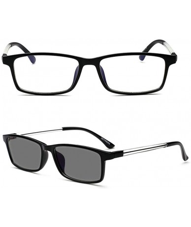 Square Men's Fashion New Photochromic Sunglasses Ultralight Square TR90 Frame Women's Vintage photochromatic Glasses - CX18Z9...