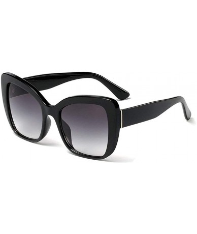 Rectangular Fashion New Lady Brand Design Stylish Style Big Frame Women Sunglasses UV400 - Black - CY18QMMMAHI $10.10