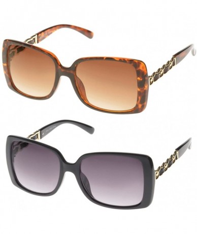 Shield Gift Set of 2 Shield Fashion Sunglasses - C011PG697OZ $9.43