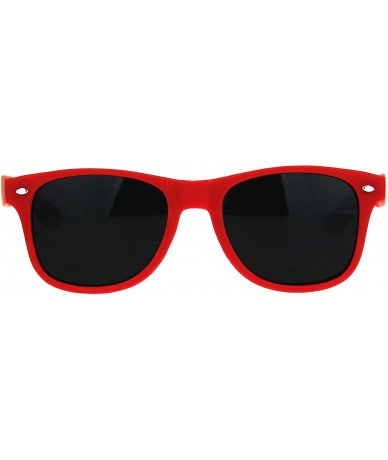 Rectangular Super Dark Black Lens Neon Horn Rim Hipster Plastic Sunglasses - Red - CV18LN8ISTH $9.62