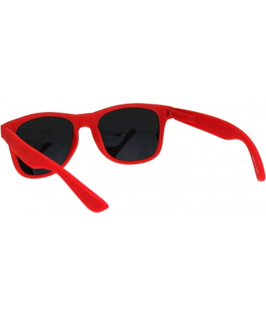 Rectangular Super Dark Black Lens Neon Horn Rim Hipster Plastic Sunglasses - Red - CV18LN8ISTH $9.62