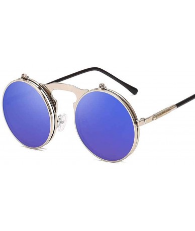Oversized Classic Men Round Flip Cover Sunglasses Steampunk Women Retro Circle Small Frame Sun Glasses Eyewear UV400 - 3 - CF...