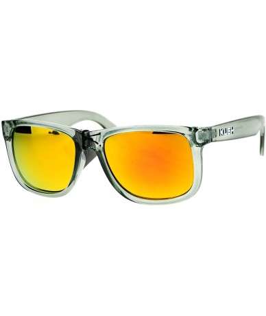Rectangular Kush Premium Translucent Slate Frame Colored Mirror Lens Rectangular Sunglasses - Orange - CE12N3AJDGZ $11.99