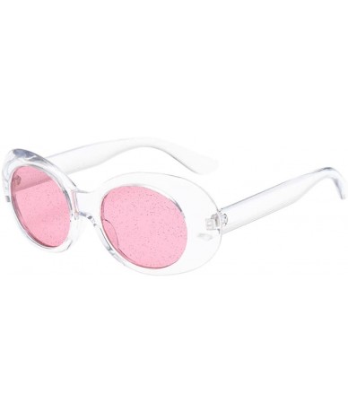 Aviator Sequins Sunglasses - Women Man Retro Vintage Oversized Oval Sunglasses Eyewear (D) - D - C418DTI5IYD $7.38